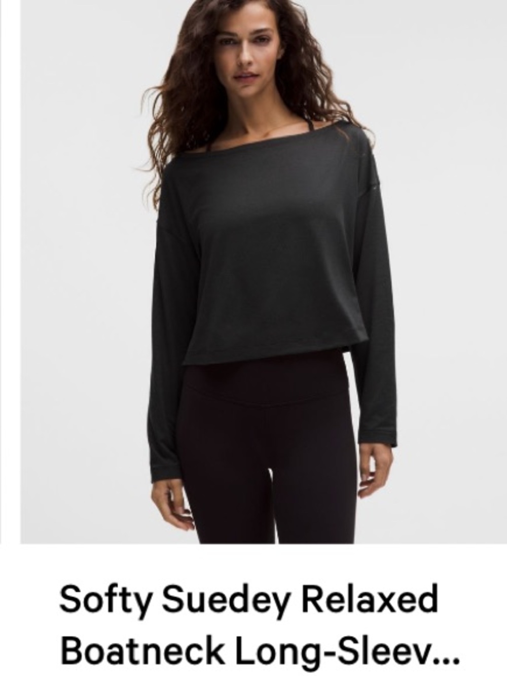 Lululemon Softy Suedey Relaxed Boatneck Long-Sleeve Top - Black